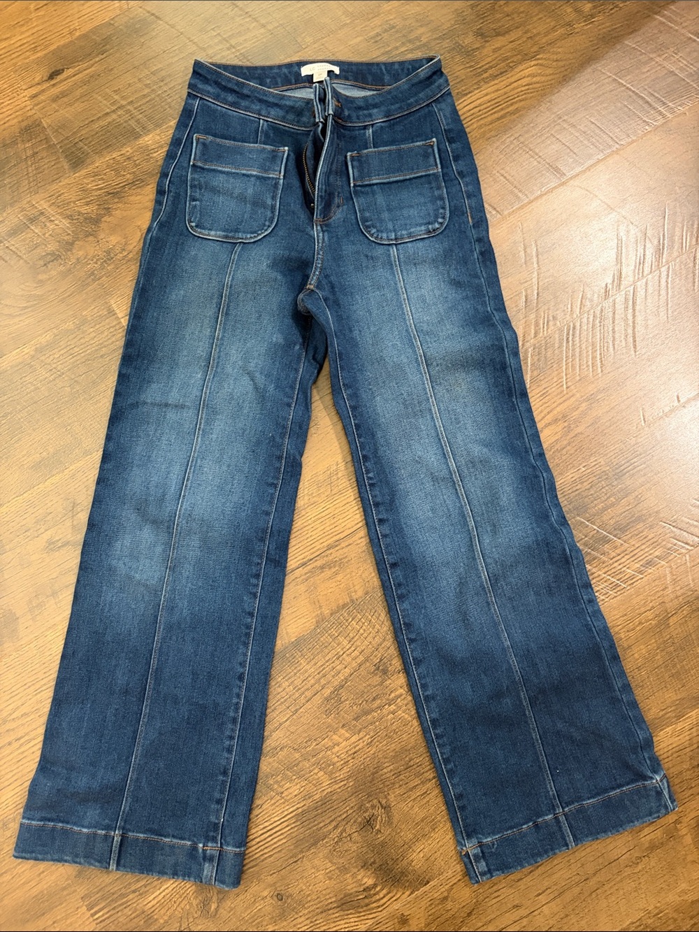 LC Lauren Conrad High-Rise Wide-Leg Jeans - Dark Blue Wash